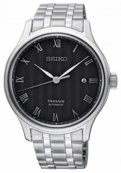Image of Seiko Presage Mens Automatic Black Dial Stainless Steel Watch