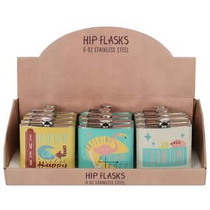 Image of Set of 12 Nevada Nights Hip Flasks