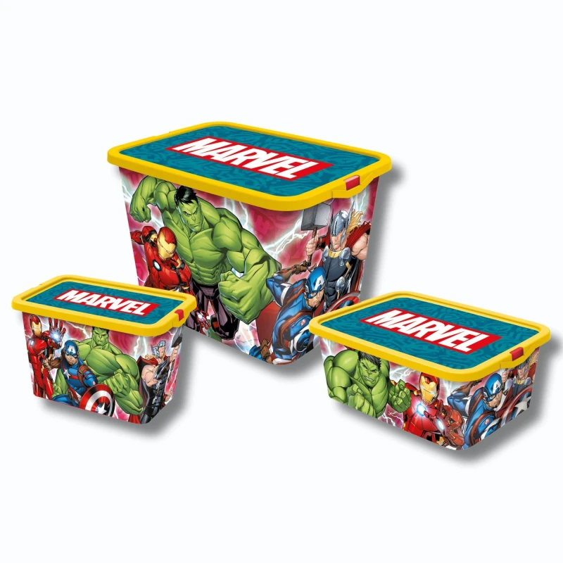 Image of Marvel Avengers Marvel Avengers Set of 3 Storage Boxes (90348) Plastic Storage one size Multi 38211499000