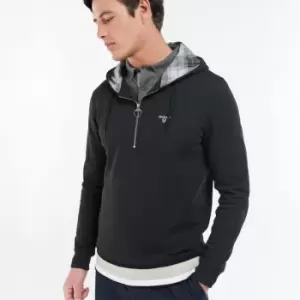 Image of Barbour Mens Morland Half Zip Hoodie - Black - M