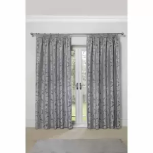 Image of Emma Barclay Duchess Pencil Pleat Curtain 46 X 72 Silver