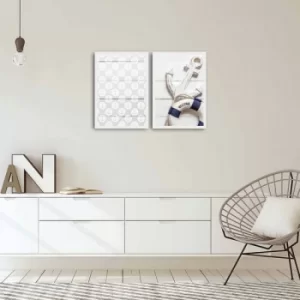 Image of 2PBCT-07 Multicolor Decorative Framed MDF Painting (2 Pieces)