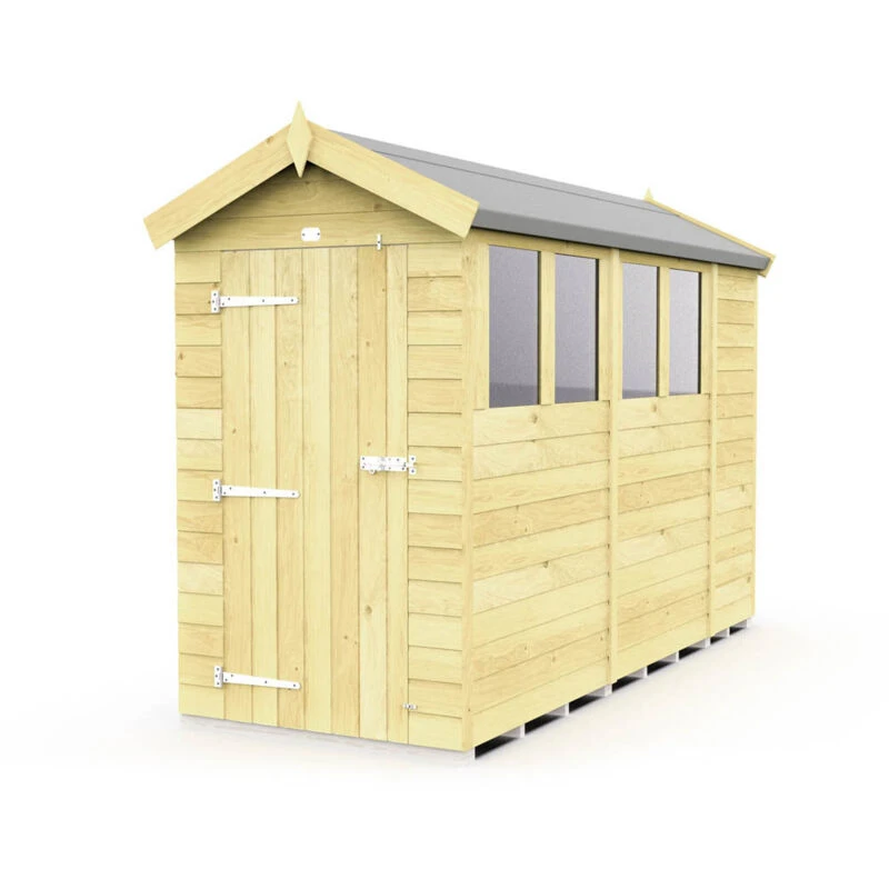 Image of Flat Pack Sheds DIY Sheds 4 x 10 Apex Shed, Brown 4X10AFF