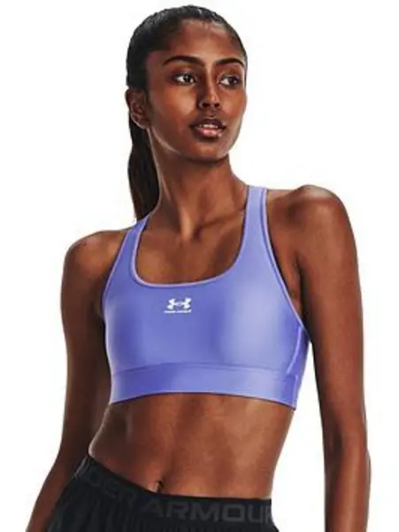 Image of Under Armour Heatgear® Mid Padless Sports Bra - Blue Size XS Women Blue VDO5S Female XS