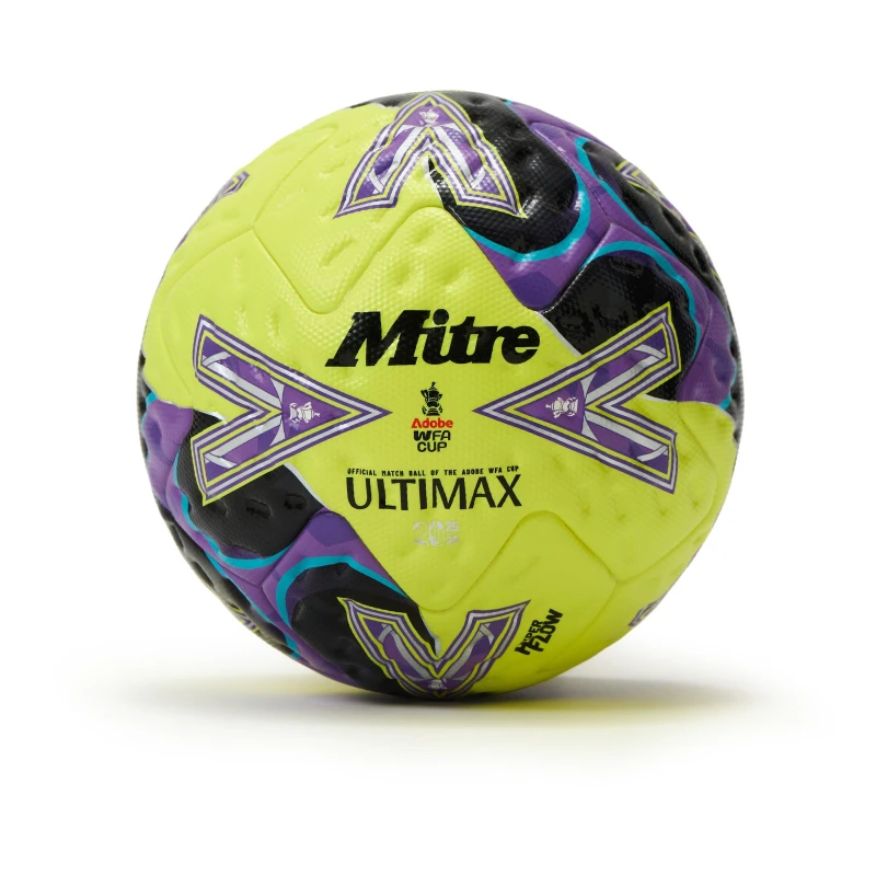 Image of Mitre FA Cup 2025 Ultimax Pro Football Lime/Purple unisex Size 5