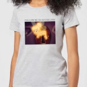 Image of Disney Tinkerbell Follow Me To Neverland Womens T-Shirt - Grey - M