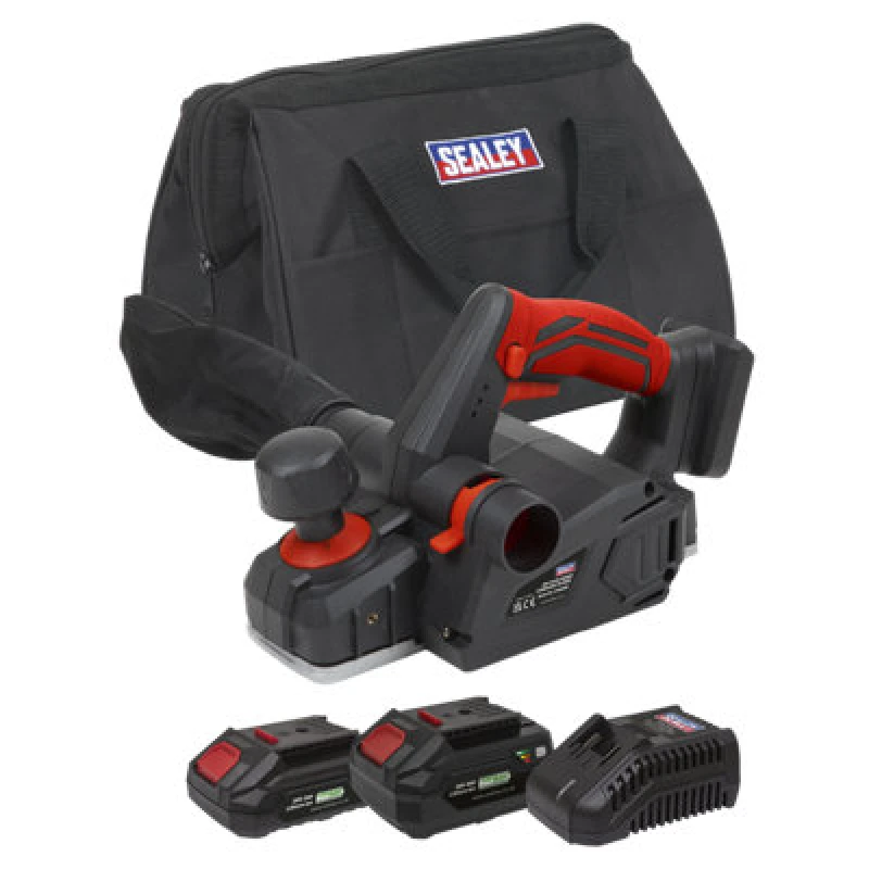 Image of Sealey CP20VEP SV20 20v Cordless Planer CP20VEPKIT Batteries: 1 x 2ah & 1 x 4ah Li-ion