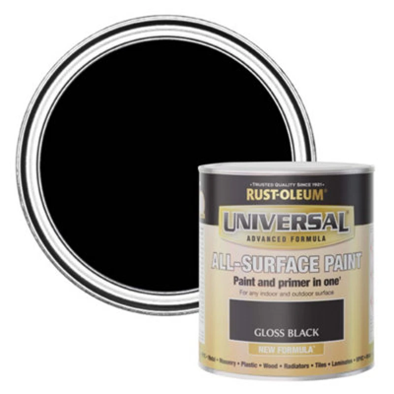 Image of Rust-Oleum Rust-Oleum Universal All-Surface Gloss Paint 750ml - Black
