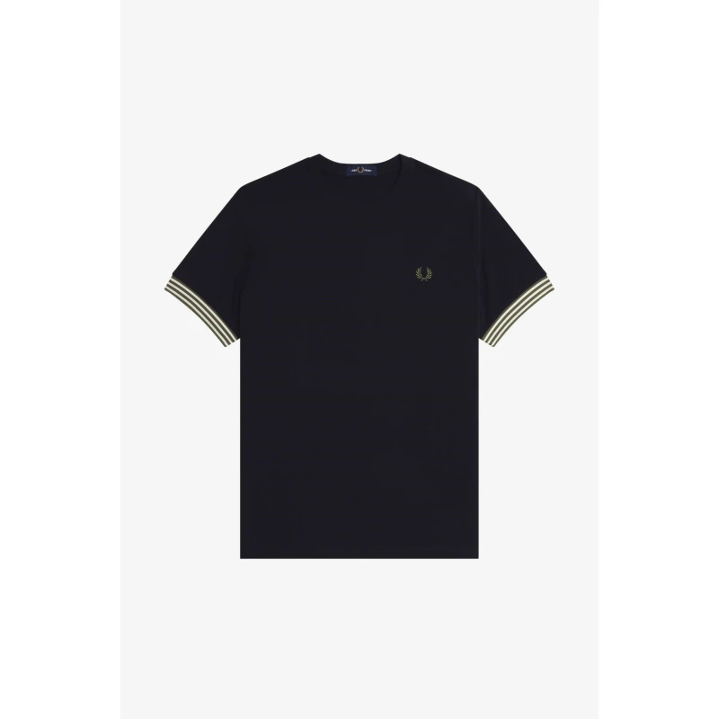 Image of Fred Perry Stripe Cuff T-Shirt Black 184 male M