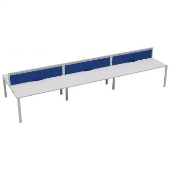 Image of CB 6 Person Bench 1600 x 780 - White Top and White Legs