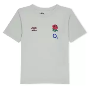 Image of Umbro England Rugby Leisure T-Shirt 2023 2024 Juniors - Grey
