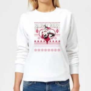 Image of DC Harley Quinn Womens Christmas Sweatshirt - White