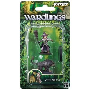 Image of WizKids Wardlings Miniatures - Girl Witch & Witch's Cat