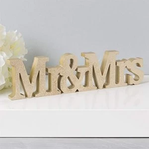 Image of Always & Forever Mr & Mrs 3D Word Plaque