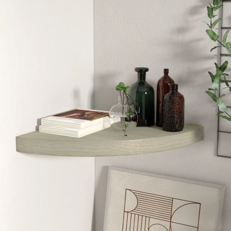 Image of VIDAXL Floating Corner Shelf Oak 35x35x3.8cm mdf Vidaxl 8720286075562