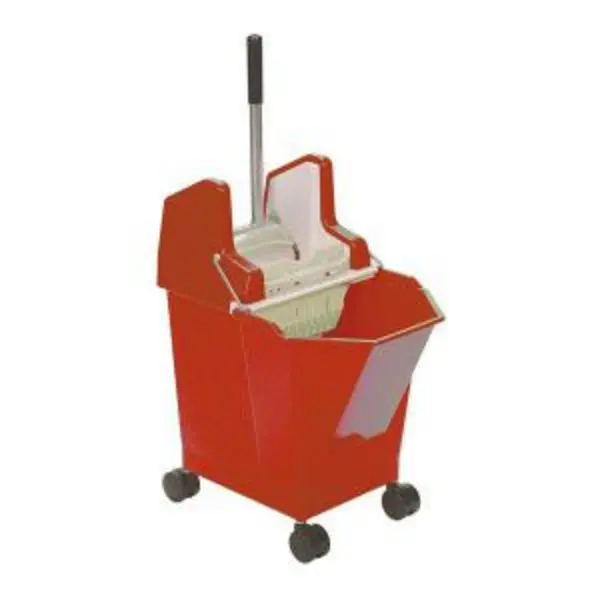 Image of ValueX Mop Bucket With Wringer 9 Litre With Castors Red - 0907062 EXR22749CP