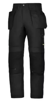 Image of Snickers AllroundWork Black Mens Cotton, PA Trousers 35in, 92cm Waist