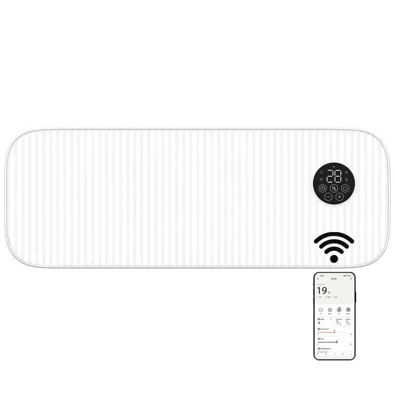 Image of MYLEK Overdoor Air Curtain Heater Fan 2kW White WiFi App Timer Ceramic PTC White Unisex