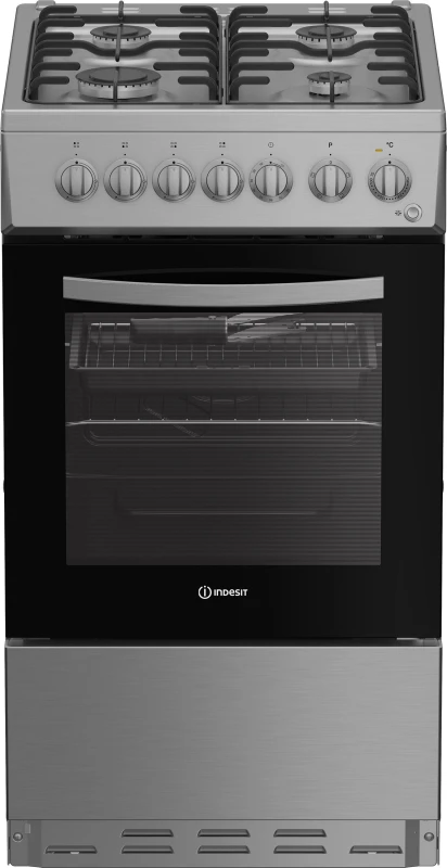 Image of Indesit I5G3PMX 50cm Wide Single Oven Dual Fuel Cooker - Stainless Steel