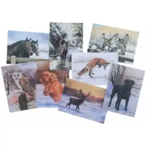 Image of Caroline Cook Winter Greetings Cards (Set of 16) (One Size) (Multicoloured) - Multicoloured