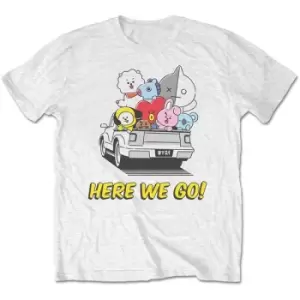 Image of BT21 - Here We Go Unisex XX-Large T-Shirt - White