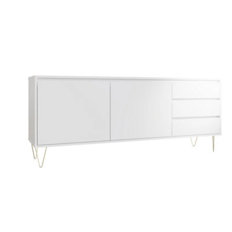 Image of Timber Art Design Monaco 2 Door 3 Drawer Cabinet White