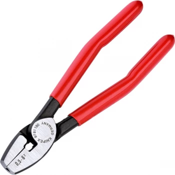 Image of Knipex 97 81 180 Crimping Pliers For End Sleeves (Ferrules) Front ...