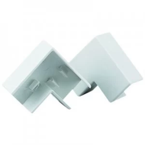 Image of Wickes Mini Trunking Flat Angle - White 25 x 16mm Pack of 2