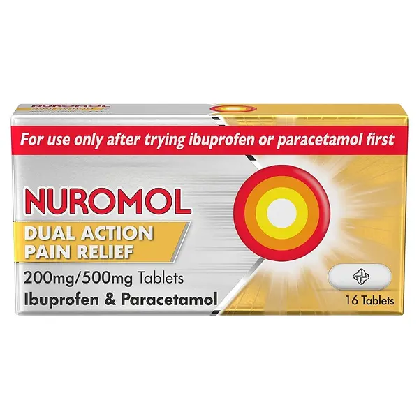 Image of Nuromol Dual Action Pain Relief 200Mg/500Mg Ibuprofen & Paracetamol Tablets 16S 16 tablets