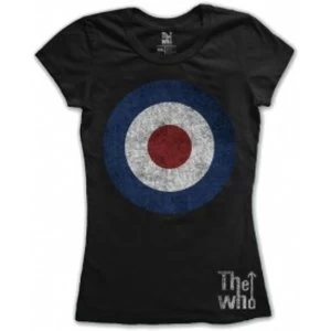 Image of The Who Target Distressed Black Ladies TShirt Size: Medium