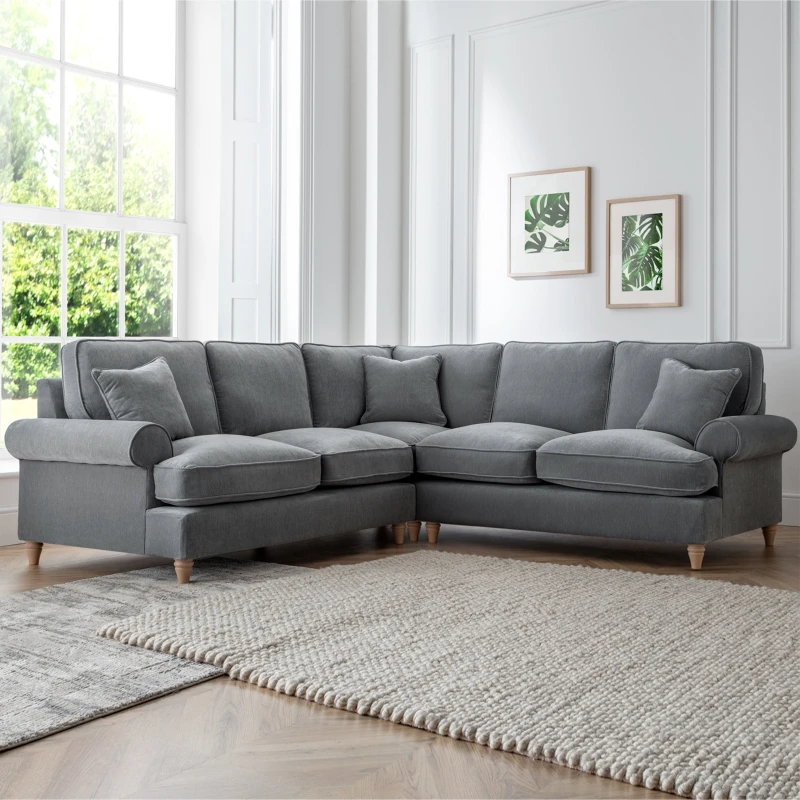Image of The Great Sofa Company Ezra 2 Corner 2 Manhattan Charcoal Charcoal Unisex