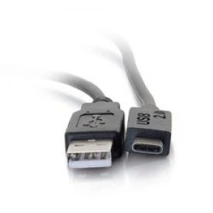 Image of C2G 1m USB 2.0 USB C to USB A Cable M/M Black