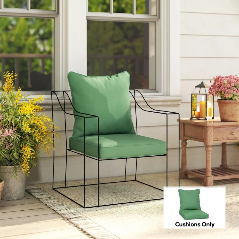 Image of OUTSUNNY Garden Chair Cushion with Seat & Back Pad, CUSHION ONLY in Green Green Unisex