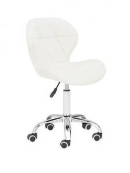 Image of Premier Housewares Geanie Velvet Office Chair- White