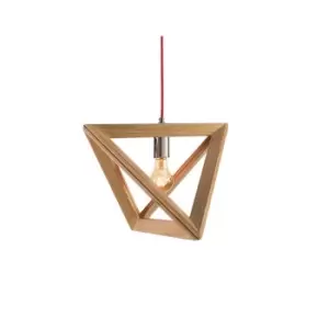 Image of Asinou Cube Cage Ceiling Pendant 1 Light Wood