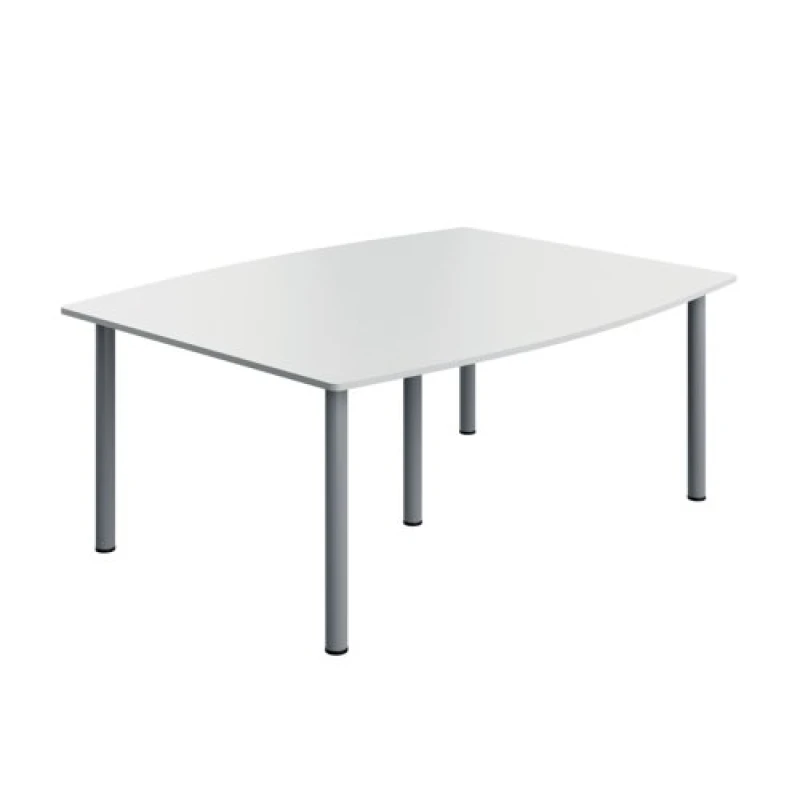 Image of Serrion Pole Leg Barrel Shaped Table 1800x1200x730mm White/Silver KF800285