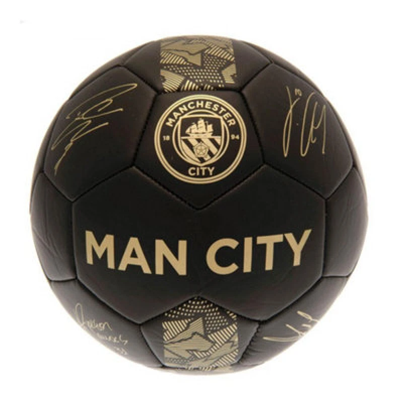 Image of Manchester City Fc Phantom Signature Football Matt Black/gold (1)