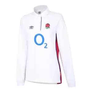 Image of Umbro England Long Sleeve Classic Home Shirt 2021 2022 Ladies - White