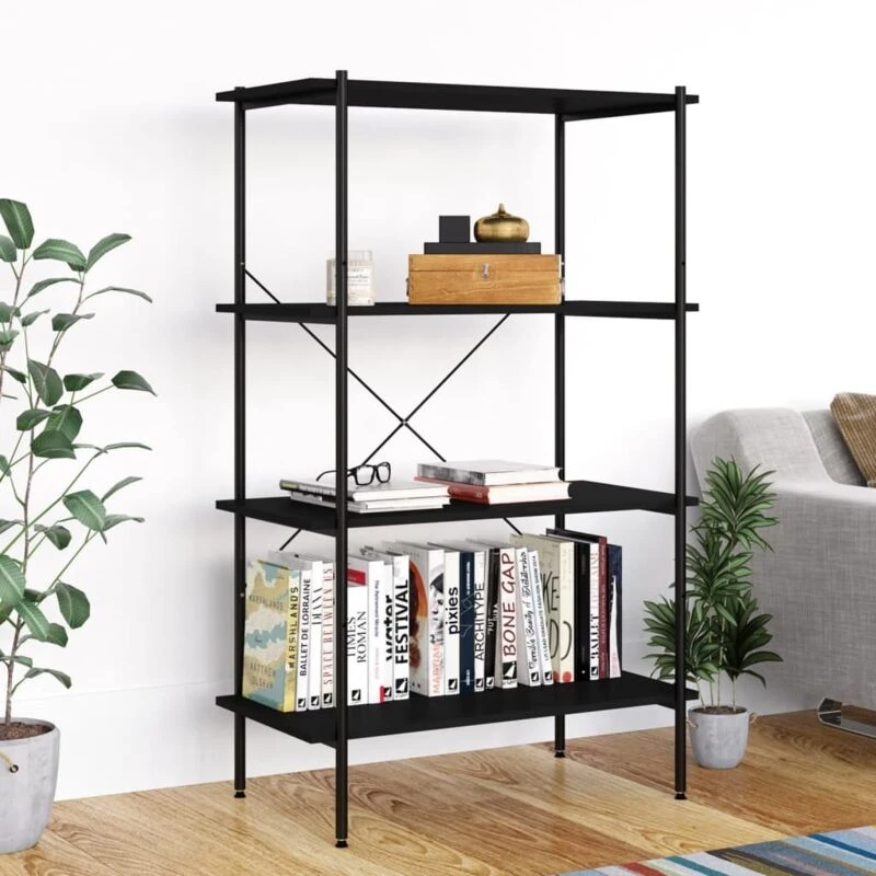 Image of VIDAXL 4-Tier Shelving Unit Black 80x40x130cm Vidaxl 8720286562970