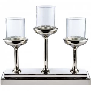 Image of Hotel Collection Glass top candleholder centrepiece - Silver