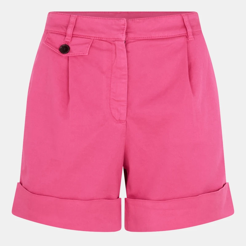 Image of Boss Womens Tasandriad High-Waisted Relaxed Fit Denim Shorts Medium Pink female 4 (XXS)