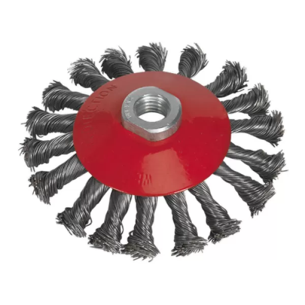 Image of Genuine SEALEY CWB115 Conical Wire Brush Ø115mm M14 x 2mm