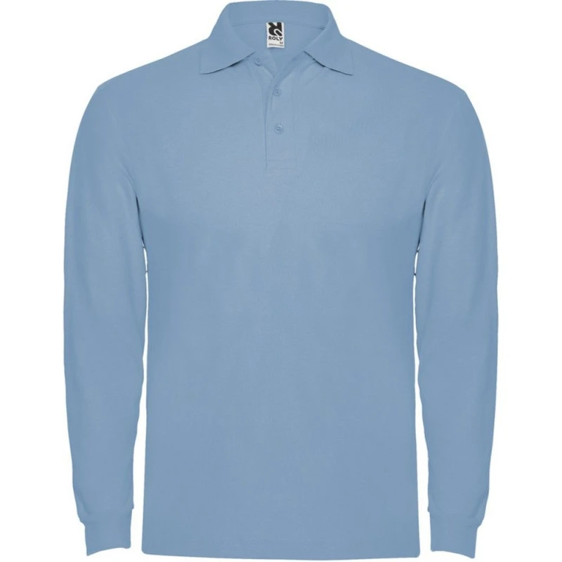 Image of ROLY ROLY Men Estrella Long-Sleeved Polo Shirt in Blue Size: Small Blue S Male 5063470828296