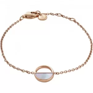 Image of Ladies Skagen Rose Gold Plated Elin Mother Of Pearl Bracelet