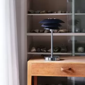 Image of Dyberg Larsen Table Lamp Matt Black Chrome Base 20cm