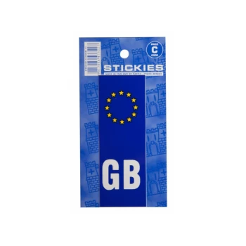 Image of Number Plate Sticker - Blue - Euro Plate & GB - V370 - Castle Promotions