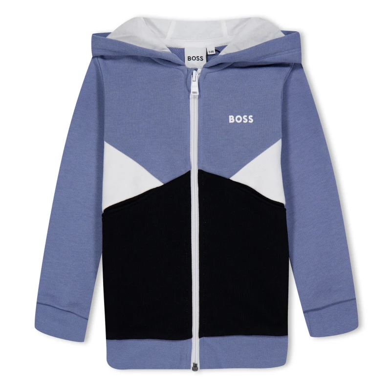 Image of Boss Colourblock Zip Hoodie Infants - Grey Grey 9 - 12 Months
