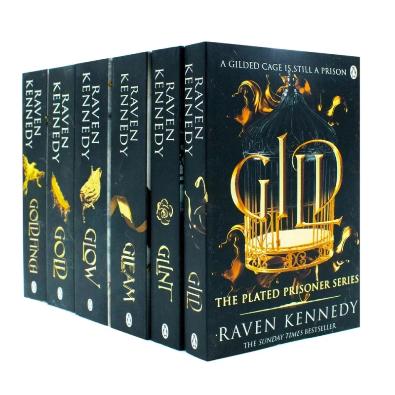 Image of The Plated Prisoner Series By Raven Kennedy 6 Books Collection Set Glow, Gold,Gild, Glint, Gleam, Goldfinch Raven Kennedy Books