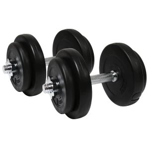 Image of Charles Bentley 20KG Spinlock Gym Workout Weights Training Cement Dumbbell Set