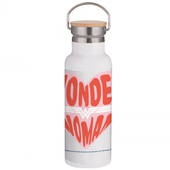 Image of Wonder Woman Heart Portable Insulated Water Bottle - White
